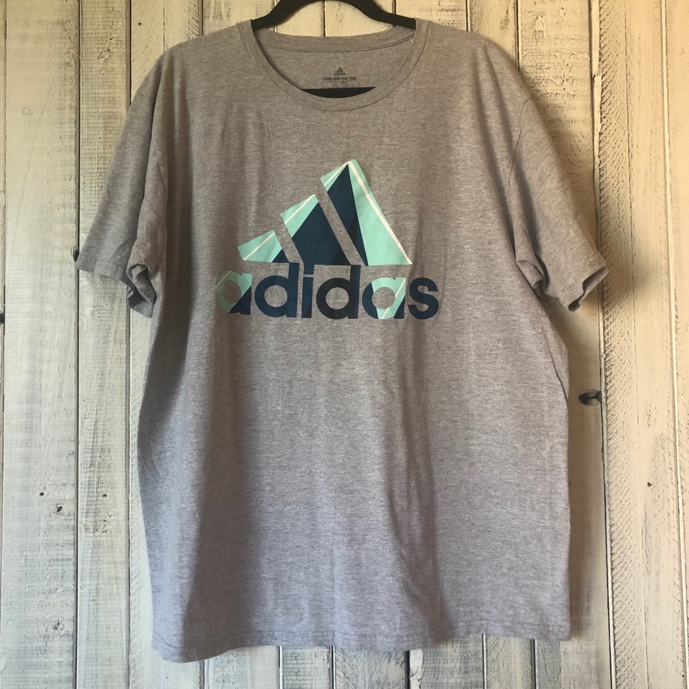 Adidas Grey & Blue Short Sleeve T-shirt
